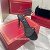 Rene caovilla high quality Designer Heels Sandals Womens heel Classic Slippers 100% leather Color wedding dress Set Travel Outdoor party Beach Heat sandal with box