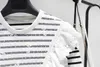 T-shirt pour femmes T-shirts en dentelle douce Elegant Summer Femme 2022 Chic Patchwork Tops Short Sleeve Conçu Vinatge Striped Tees Ropa Mujer