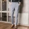 メンズスーツブレイザーズ韓国スタイルのフォーマルパンツ男性のためのスリムイギリスのビジネスオフィスドレスズボンドロップシップスーツソリッドマンズ