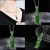 Pendanthalsband Auspicious Green Jade Bamboo Necklace Plant Ulifting Chalcedon Onyx Stone Sier Drop Delivery 2021 Jew Dhseller2010 DHTE2