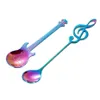 Creative Stainless Steel Small Coffee Scoop Guitar Music Notes Shape Dessert Spoon Stirring Spoon