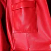 Nerazzurri High Quality Red Black Maxi Pu Leather Trench Coat for Women Long Skirted Elegant Overcoat Fashion 5xl 6xl 7xl 220815