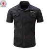 FREDD MARSHALL marque chemise hommes à manches courtes Denim chemise hommes tenue décontractée hommes Jean chemises de haute qualité rue portant 220401