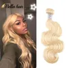 11A #613 Blonde Hair Bundles Weaves Double Wefts Straight Wavy Body Wave 613 Color Human Hair Extensions 8-30inch Bella Strong Weft