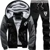 Herrspårar Män tröja Sporting Set Winter Jacket Pants 2 Piece Set Casual Clothing Men's Track Sportwear Coatmen's