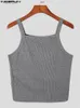 Inderun Men Tank Tops Solid Kolor O-Neck Bez rękawów kamizelki przycisków mody bok kamizelki uliczne Casual Casual Men Ubranie S-5xl 220601