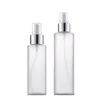 Frost PET bouteille en plastique 100ML or argent anneau atomiseur pompe cosmétique vaporisateur parfum emballage bouteille rechargeable