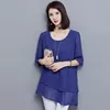 Women's Blouses & Shirts Oversize Chiffon Blouse Plus Size Women Black Loose Shirt Tops Summer Long Tunic Clothes Vere22