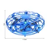 미니 UFO 무인 항공기 RC 헬리콥터 항공기 장난감 Quadcopter 적외선 손 감지 대화 형 비행 접시 장난감 황금 / 빨강 / 파랑 220321