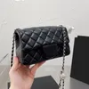 Klassiska mini Flap fyrkantiga väskor Frankrike Kvinnor Lammskinn äkta läder silver strass boll justerbar axel rem crossbody handväskor lyxdesigner plånbok