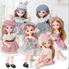 12 pollici 22 articolazioni mobili BJD Doll 31cm 16 Makeup Dress Up Cute Brown Blue Eyeball Dolls con Fashion for Girls Toy 220707