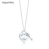 Originele Tiffny Designer Ketting Vrouwen 925 Sterling Zilveren Ketting Klassieke Hart Hanger Hoge Kwaliteit Groothandel Luxe Sieraden Y220322