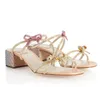 Perfeito Designer Rene Jeweled Sandals Shoes Caterina Caovilla Mulheres Mule Bow Cristal Chinelos Glitter Solas Senhora Salto Alto EU35-42