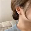 Stud Earrings 2022 Fashion Silver Needle Full Diamond Personalized Square Geometric Temperament EarringsStud Kirs22
