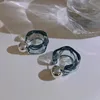 Hoop & Huggie 2022 Korea Clear Acrylic Geometric C-shaped Earrings For Women Girls Trends Hanging Party Travel Jewelry Gifts