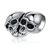 Fits Pandora Sterling Silver Bracelet 30pcs Skull Spacer Beads Charms For European Snake Charm Chain Fashion DIY Jewelry Wholesale