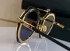 Sechseckige Gold/Blaue Sonnenbrille für Herren, Pilotenbrille, geometrische Herren-Sport-Sonnenbrille, UV400-Brille, Sommer