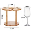 Deouny Wine Glass Torkställ Bambu förvaringshylla Bottle Display Holder Office Home Kitchen Supplies Barware 220509