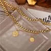 Collane con ciondolo LETAPI Collana color oro moda per donna Twist Chunky Thick Lock Choker Chain Party Jewelry