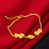 Link Chain Vietnam Alluvial Gold Double Pixiu Bracelets Fashion Concise Cooper Alloy For Women JewelryLink