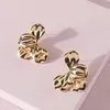 Clip-on & Screw Back Women Fashion Floral Flower Petal Stud Earrings - Cuff Earring Metal CuffsClip-on