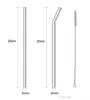 High Borosilicate Glass Straws Eco Friendly Reusable Drinking Straw for Smoothies Cocktails Bar Accessories Straws with Brushes FY5155