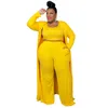 Survêtements grande taille pour femmes L-4XL Ensembles Vêtements pour femmes Sexy Couleur unie Pantalons à manches longues Costumes Trois pièces Femme Tenues Gros Drop