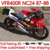 ホンダRVF400R VFR400 R NC24 V4 VFR400R 87-88ボディワーク132NO.94 RVF VFR 400 RVF400 R 400RR 87 88 VFR400RR VFR 400R 1987 1988 Motorcycle Fairing Red White Red White Red White White