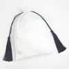 Prezent Luksusowe satynowe torby z mączkowym jedwabnym woreczkiem do włosów opakowanie makijaż kosmetyczny tkanina sznurka saszetka saszetka logo 50pcsgift