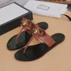 2022 Designer Summer Brand women Flip flops Slipper Luxury Fashion Genuine Leather slides sandals Metal Chain Ladies Casual shoes SZ 36-42 NO3