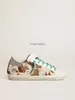 Italie Marque Sneaker Super Star Femmes Chaussures Imprimé Léopard Rose-Or Glitter Classique Blanc Do-old Dirty Designer High Top Style Chaussure