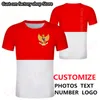 INDONESIEN T-Shirt DIY kostenlos nach Maß Name Nummer IDN T-Shirt Nation Flagge ID Land Republik Indonesisch Druck P O 0 Kleidung 220616