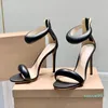 Top quality Gianvito Rossi 10.5cm stiletto Heels Sandals Dress shoes heel for women summer luxury designer Sandals black foot strap heeled