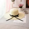 Szerokie brzegowe czapki kobiety Summer Sun Hat Big Straw Składana wypoczynek Panama Block UV Protection Beach dla 2022 Scot22