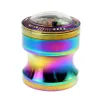 Smoking Herb Grinder 2.5 Inch 63mm Colorful Zinc Alloy 4 Layers Metal Grinders For Tobacco Dry Herbs