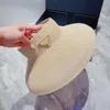 빈 상단 큰 뇌하수수 모자 접이식 휴대용 롤업 비치 모자 여름 캐주얼 밀짚 캡 바이저 캡 여성 어부 모자