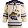 C26 NIK1 TOLEDO WALLEYE ICE HOCKEY JERSEY MĘŻCZYZNA HAP HACHED Dostosuj dowolny numer i nazwy koszulki