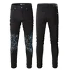 Mens designer jeans rippade jeans denim byxor man smala jeans avslappnade hiphopbyxor för manlig stretchbyxor M7