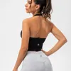 Bra de ioga para roupas de ioga feminina Halter pesco￧o esportivo de roupas ￭ntimas com pastilhas de peito