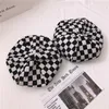 Berets Fashion Japanese White Check Stitching Beret Octagonal Hat Female Autumn Thin Cute Cloud Sboy Korean Retro PainterBerets