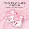 Laikou Japonya Sakura Çamur Yüz Temizleme Beyazlatıcı Nemlendirici Yağ Kontrol Kil Maskesi Yüz Cilt Bakım Maskeleri
