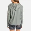 L_185 Ijszijde Ultradunne Yogajas Outdoor Zonbescherming Kleding Dames Hoodie UPF Rash Guards