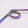 Home 6-shaped cocktail straw 304 stainless steel Drinking Straw Colors metal beverage milk tea bending shape creative straws de325