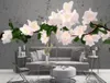 3d wallpapers mural pink flowers background wall living room bedroom sticker decoration Murals on the wallpaper rolls for walls papel de parede 3d home decor