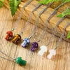 Natuurlijke stenen paddestoelvorm hanger kettingen reiki genezende kristallen streep agaat charmes ketting voor vrouwen sieraden