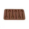 Silicone antiadhésif bricolage gâteau décoration moules 6 trous cuillère forme chocolat moules gelée glace cuisson moule 3D bonbons moule DH9384