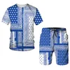 Hip Hop Tshirt Krótkie spodnie Suits Summer Men Kobiet Tracksuit Topss 2PC Zestawy Sport i Casual Mens Ubrania 220704