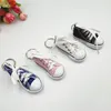 12 Colors Creative Mini 7.5CM Lovers Canvas Shoes Keychains Men Women Fashion Sneakers Shoe Keychain Bag Clothing Pedant Small Gift Accessories