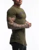 Herr mode t shirt män toppar sommar fitness bodybuilding kläder muskel manliga skjortor bomullsslim fit tees 220509