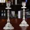 Candle Holder Table Metal stick Plating Geometric Holders 16cm for WeddingDinner Decoration Candelabra GZT077 Y200109